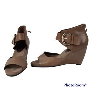 Aerosoles Soundsystem nude peep toe wedge shooties,, 7.5M